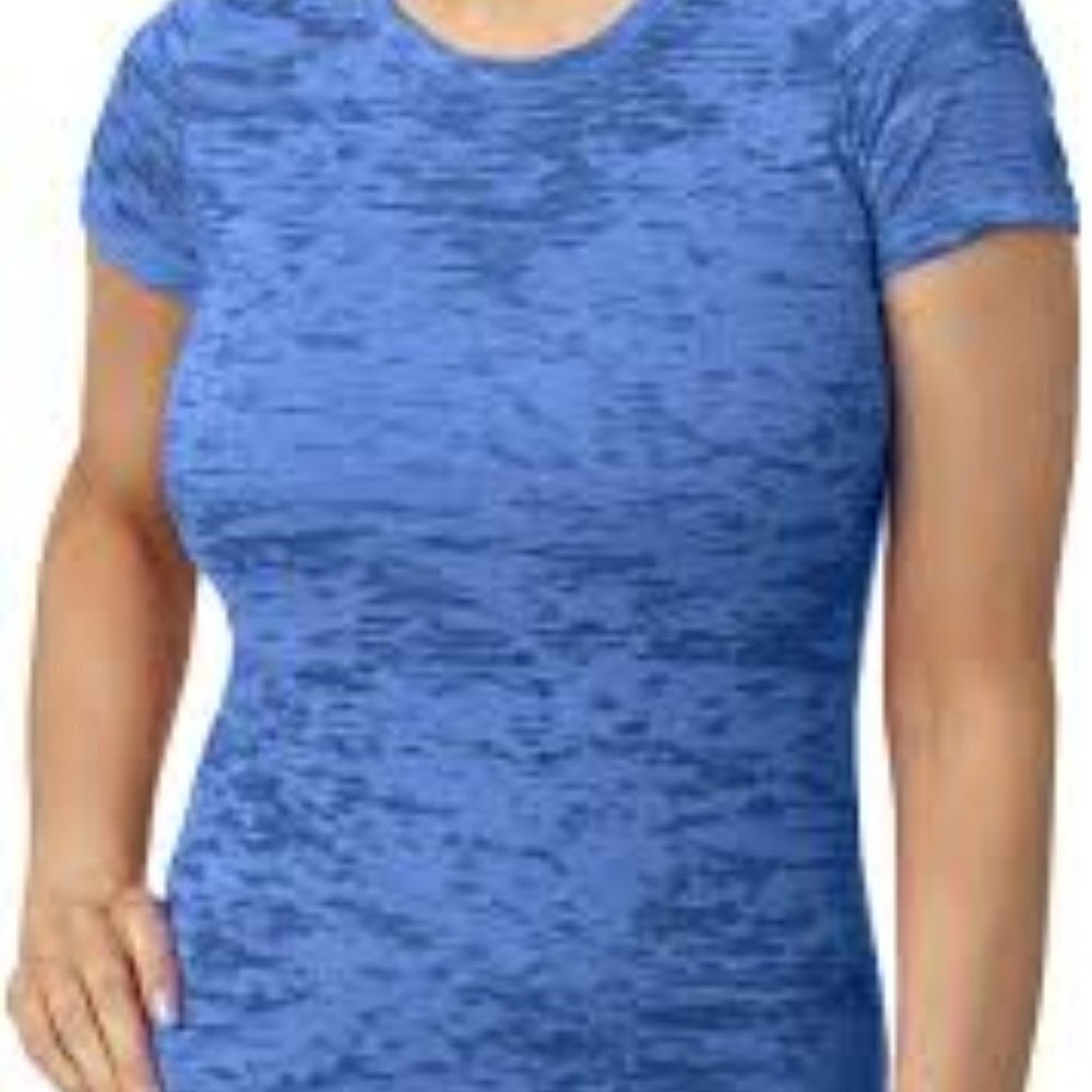 2 Large Blue Burnout Tops